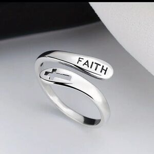 NWT Stainless Steel Faith Cross Ring